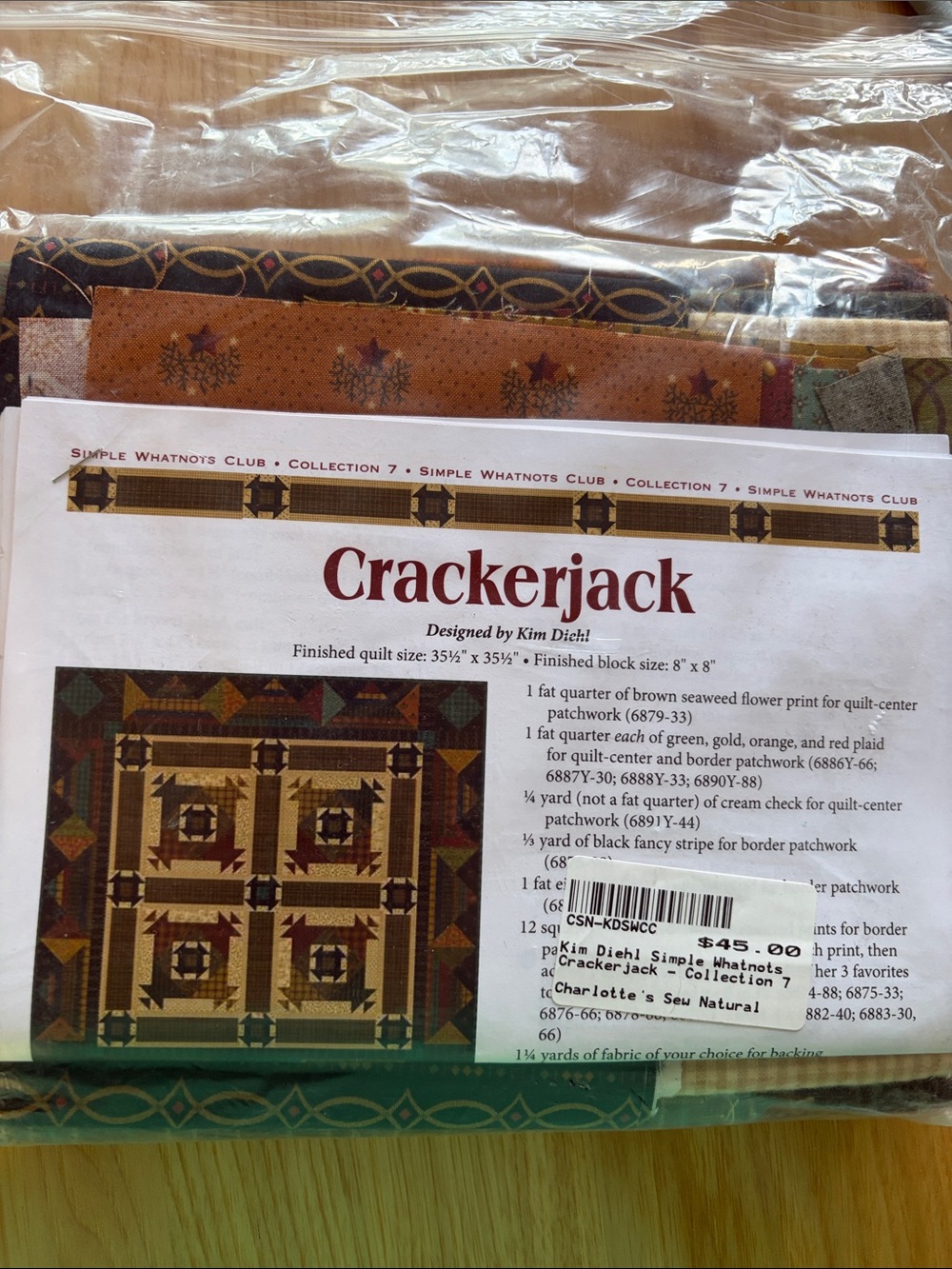 Crackerjack Quilt Pattern — Brown & Gold Home Accent Pattern